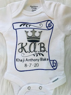 Custom Monogram Onesie