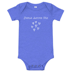 Jesus Loves Me Onesie with White Font