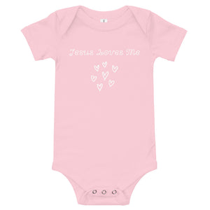 Jesus Loves Me Onesie with White Font